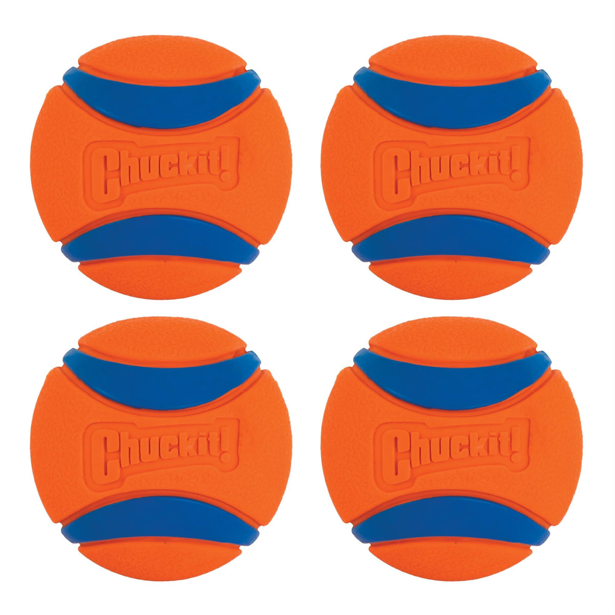 Chuckit Ultra Ball Dog Toy, Medium (2.5 Inch Diameter) Pack of 4, for Breeds 20-60 Lbs-UPStoxs