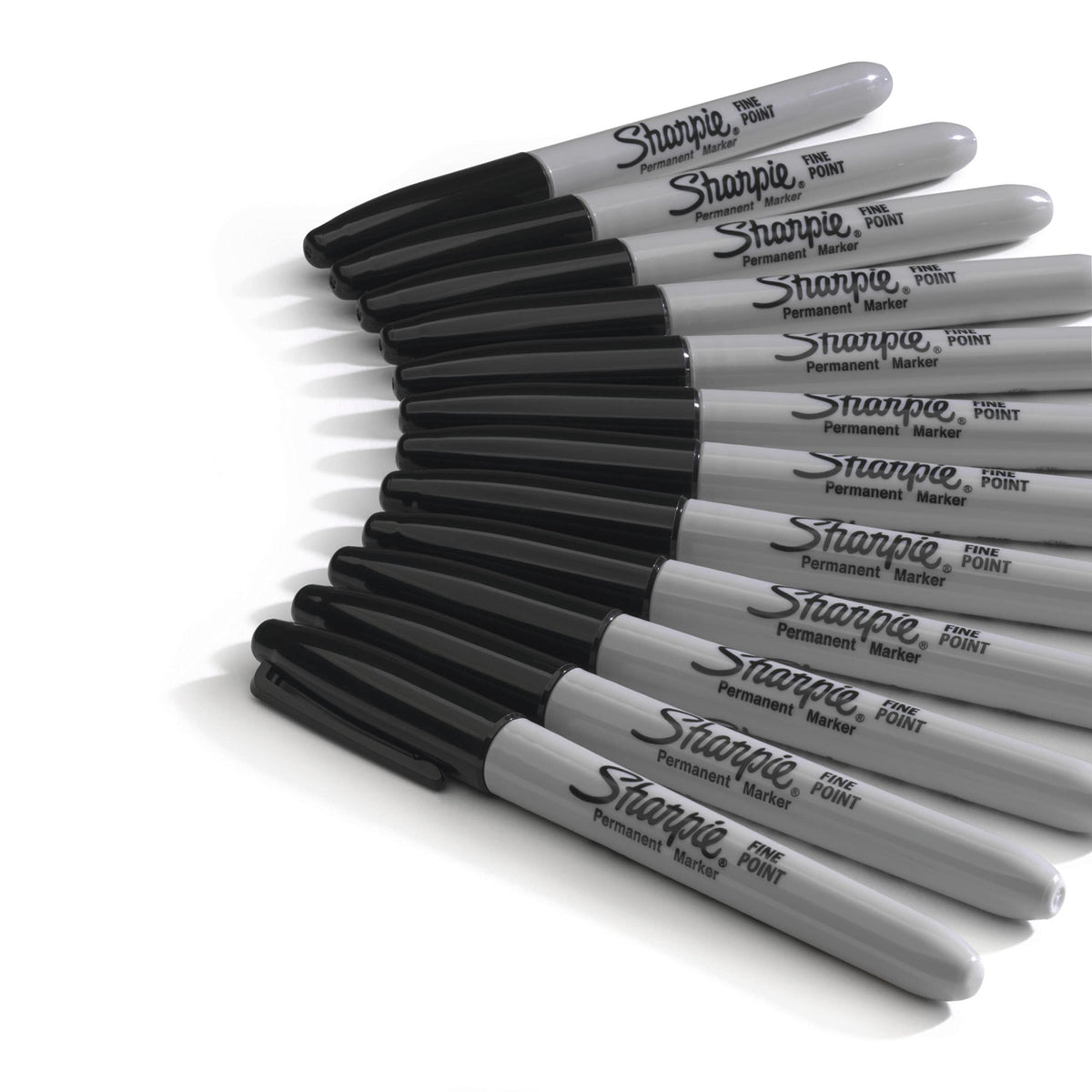 Sharpie Permanent Markers, Fine Point, Black, 12 Count, Proudly Permanent Ink, Intensely Brilliant Colors-UPStoxs